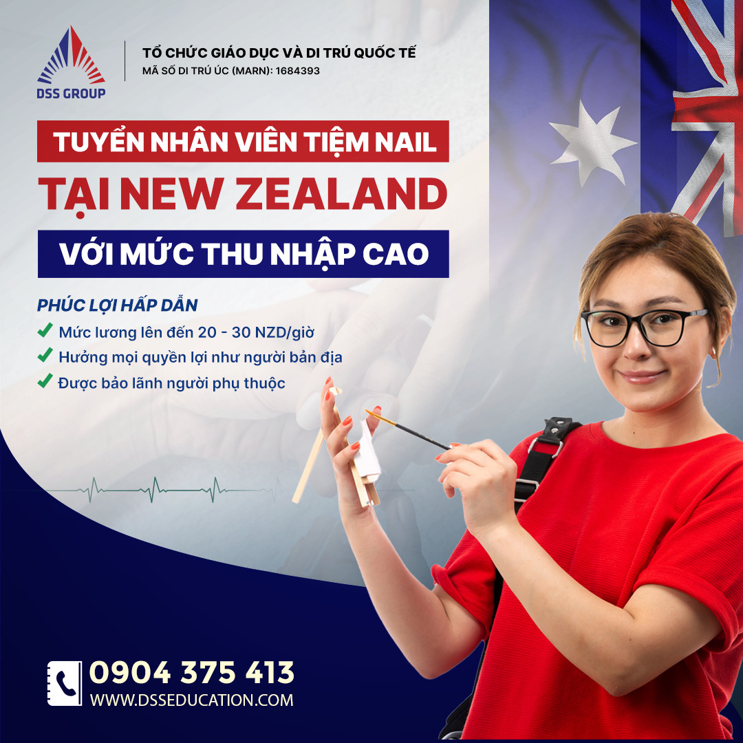 Nhân viên tiệm nail tại New Zealand